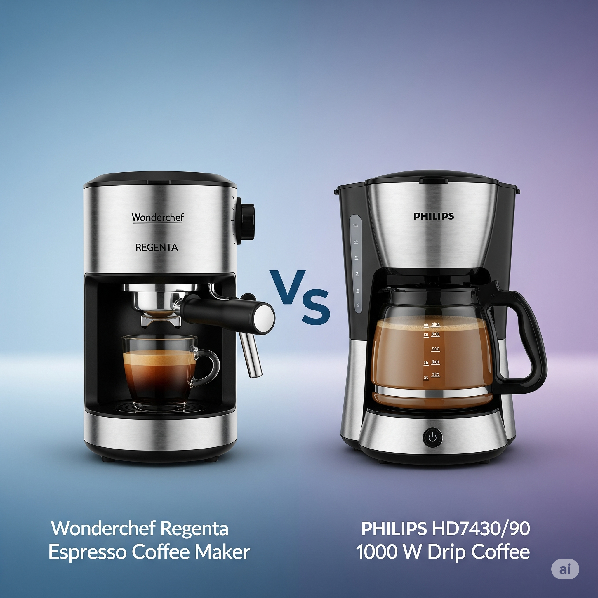 Displaying the 2 brands of coffee machines we are going to blog on